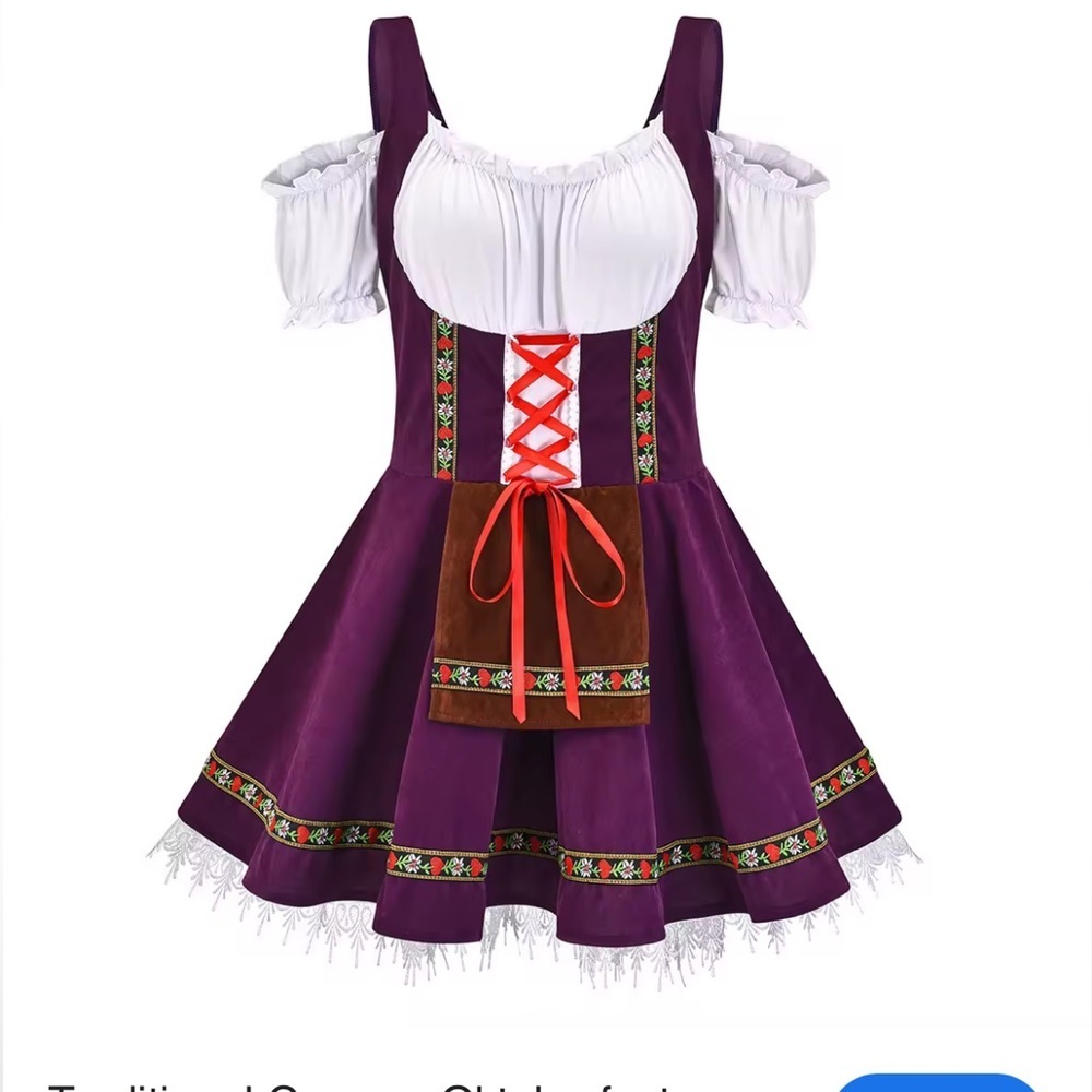 Bavarian Beauty Costume SzM Women 6-8 Dresses Traditional Bavarian German Outfit - Picture 7 of 7